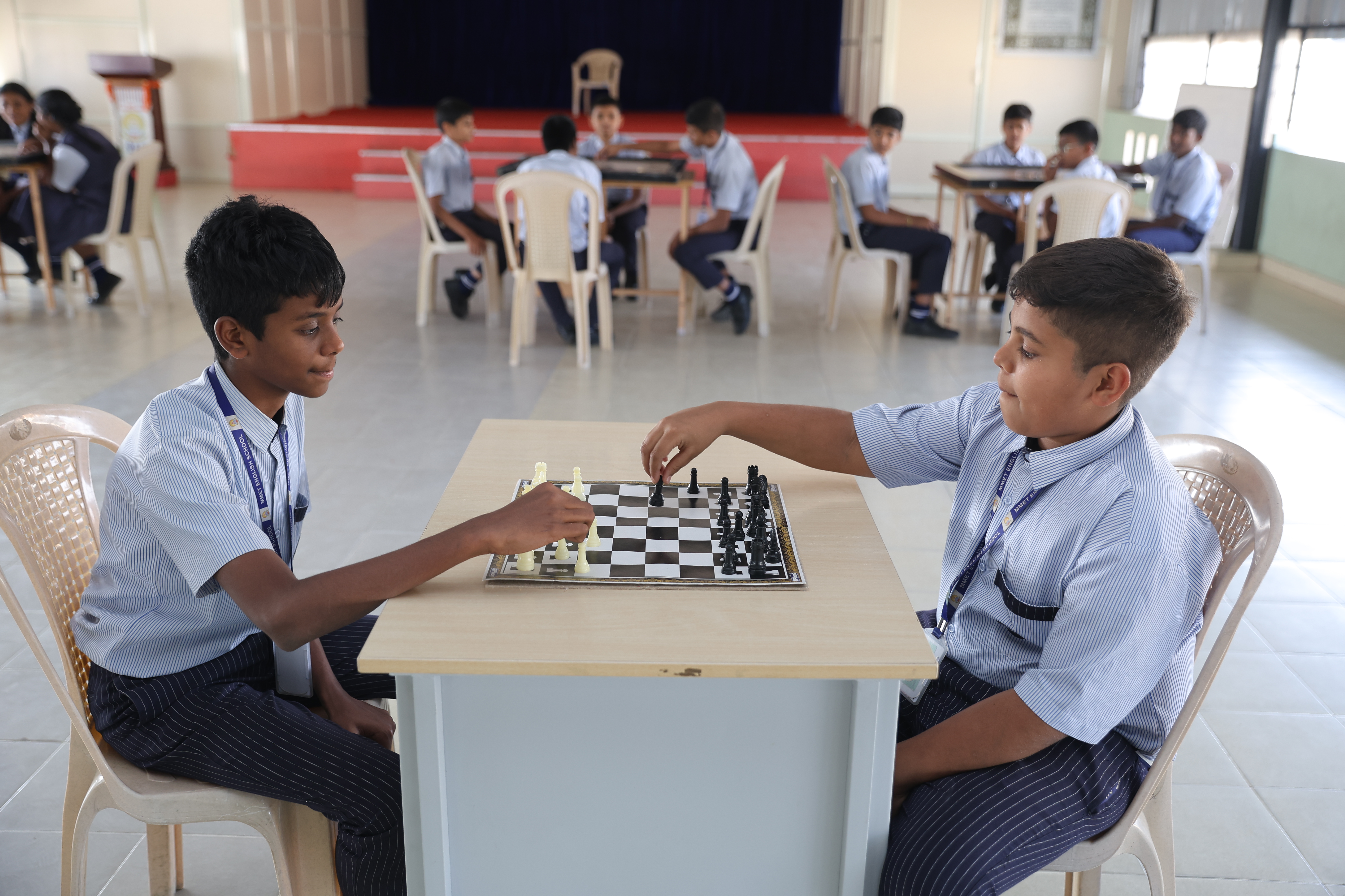 Students participating in sports event